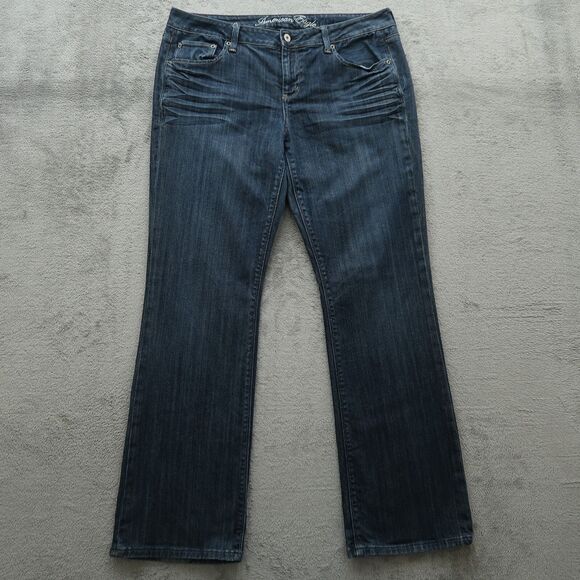 American Eagle Jeans Women's Size 14R Blue Mid-Rise True Boot Denim 32" Inseam - Picture 1 of 16